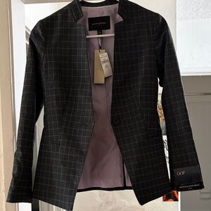 Banana Republic Dark Gray Checkered Blazer